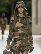 Baumwoll-Tarn-Hoodie-Kleid