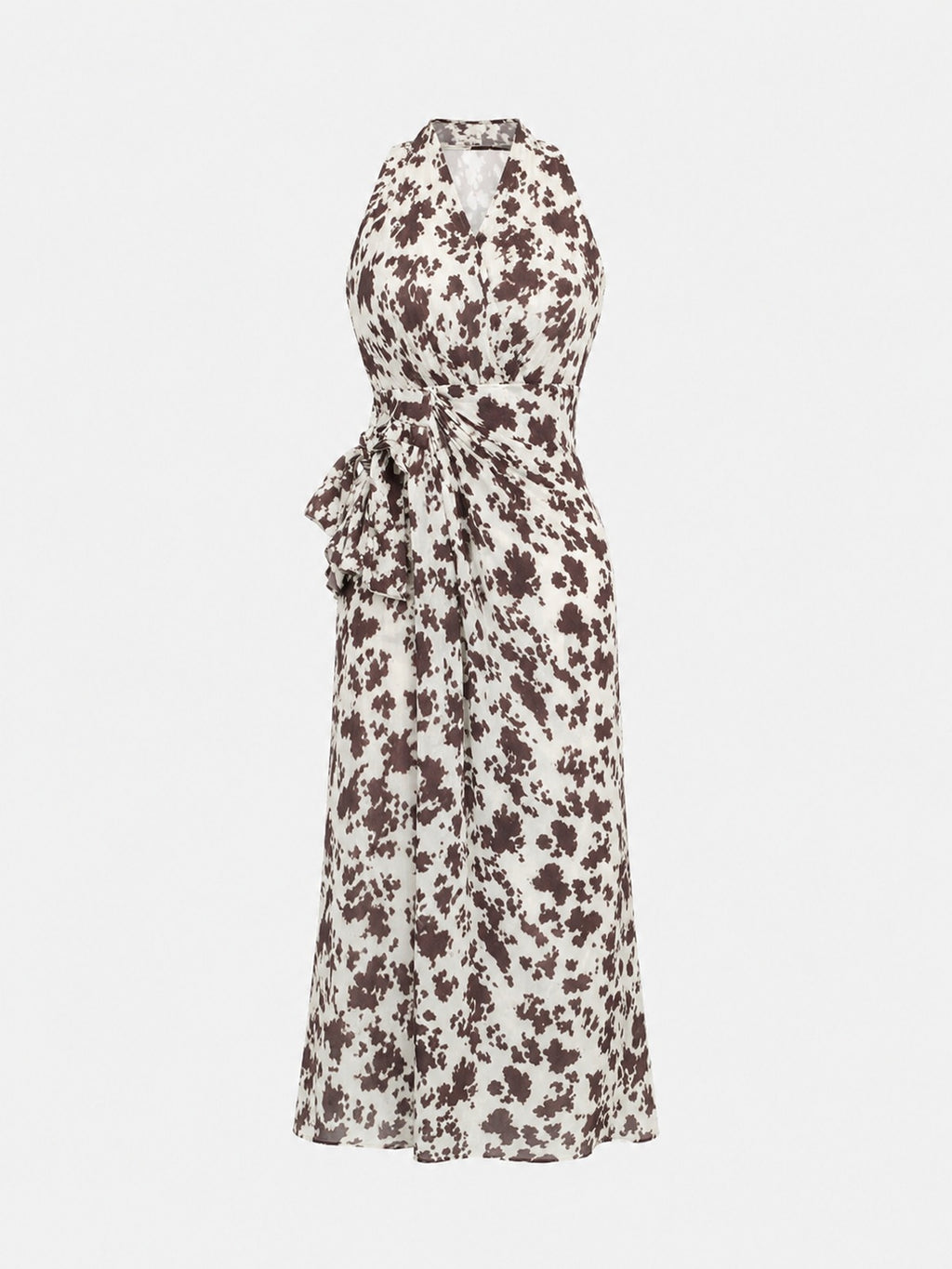 Floral Twist-Front Maxi Dress