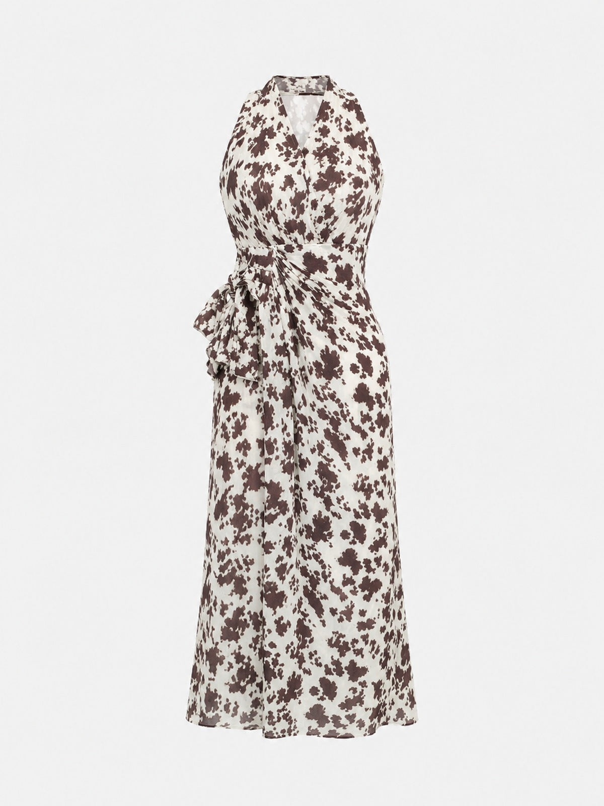 Floral Twist-Front Maxi Dress