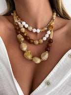 Vintage Chip Stone Jewelry Set