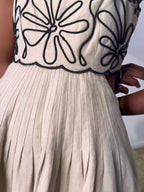 Embroidered Floral Blend Camisole Midi Dress