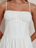 Ruffle Bust Tiered Maxi Dress