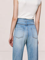 Front Seam Wide-Leg Jeans