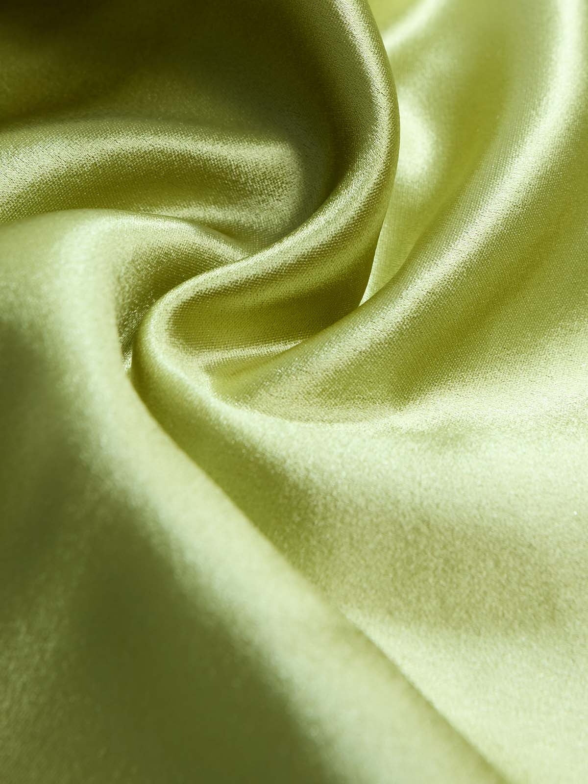 Scalloped V-Neck Satin Maxi Dress