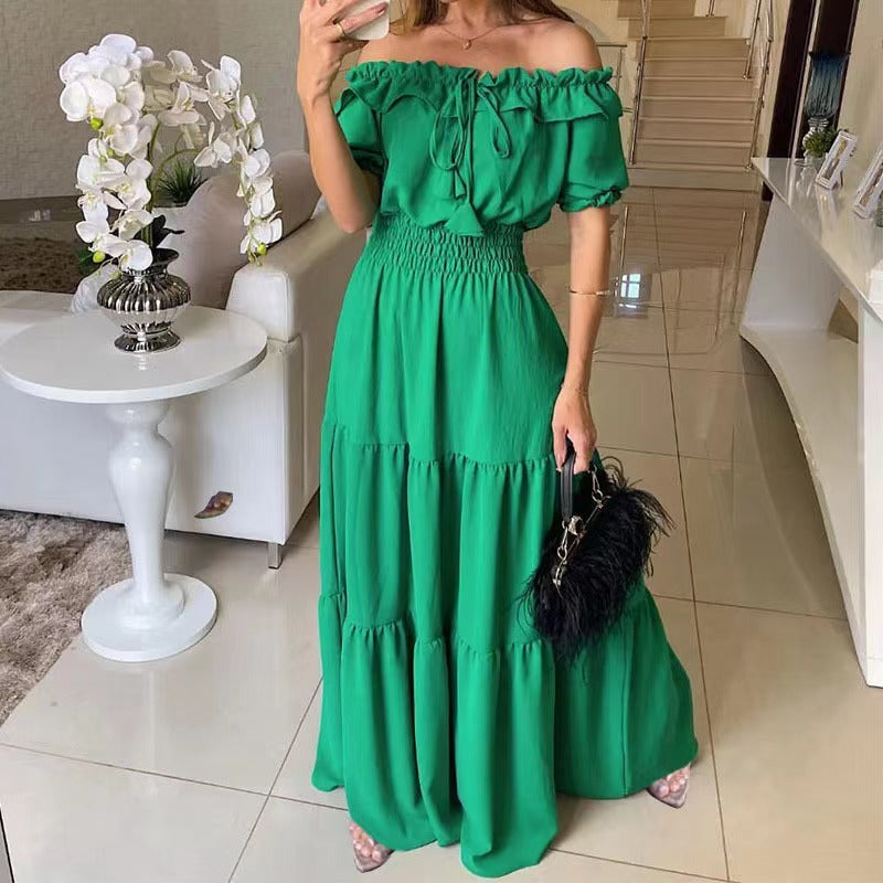 Off-Shoulder Ruffle Tiered Maxi Dress
