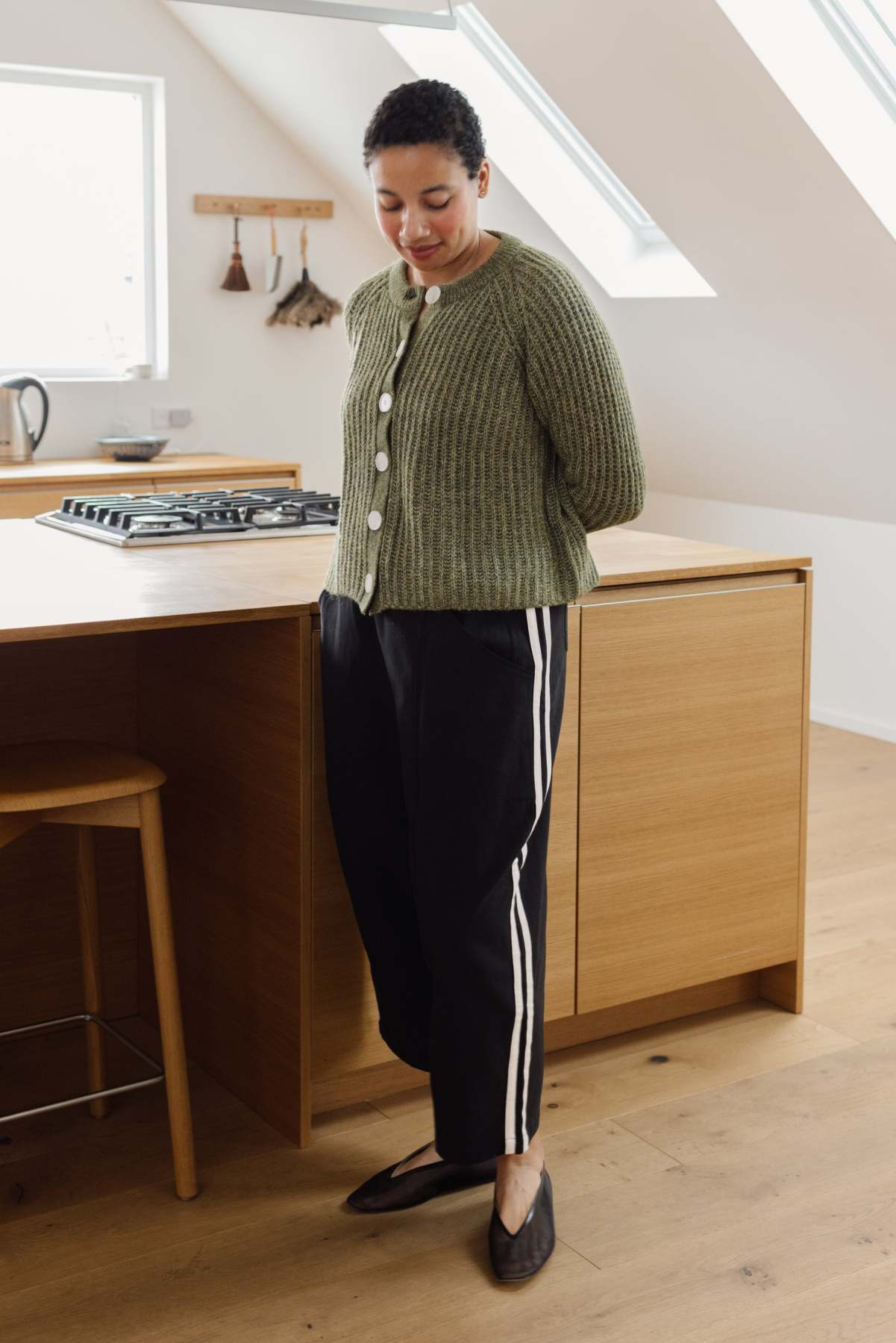 Cotton Blend Track Pants with Side Stripes - Comfortable Wide Leg Joggers for Casual Wear
