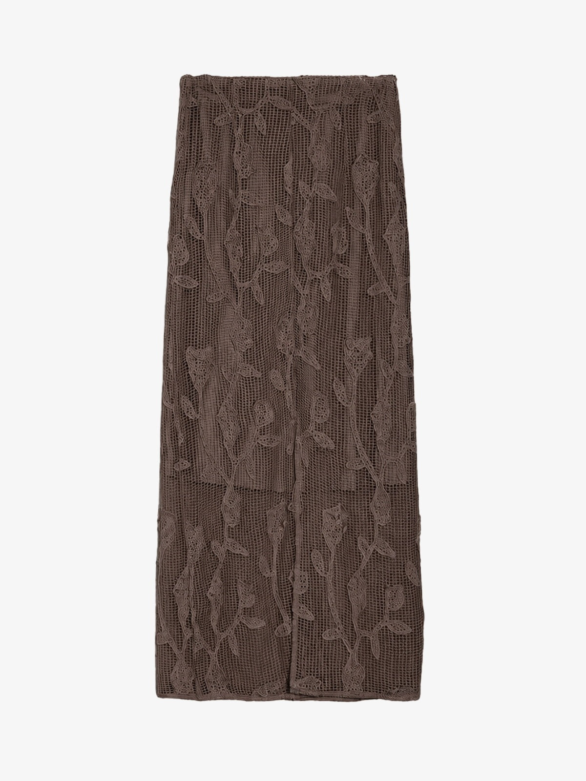 Floral Crochet Knit Midi Skirt