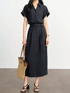 Utility Lyocell Shirt Midi Dress