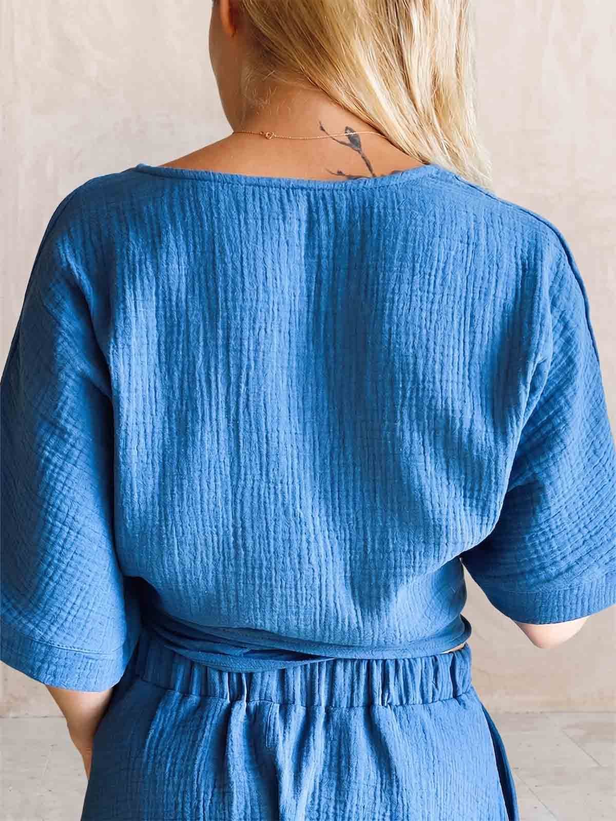 Waist Tie Wrap Cropped Top