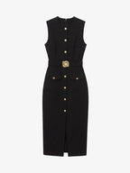 Metal Detail Bodycon Midi Dress