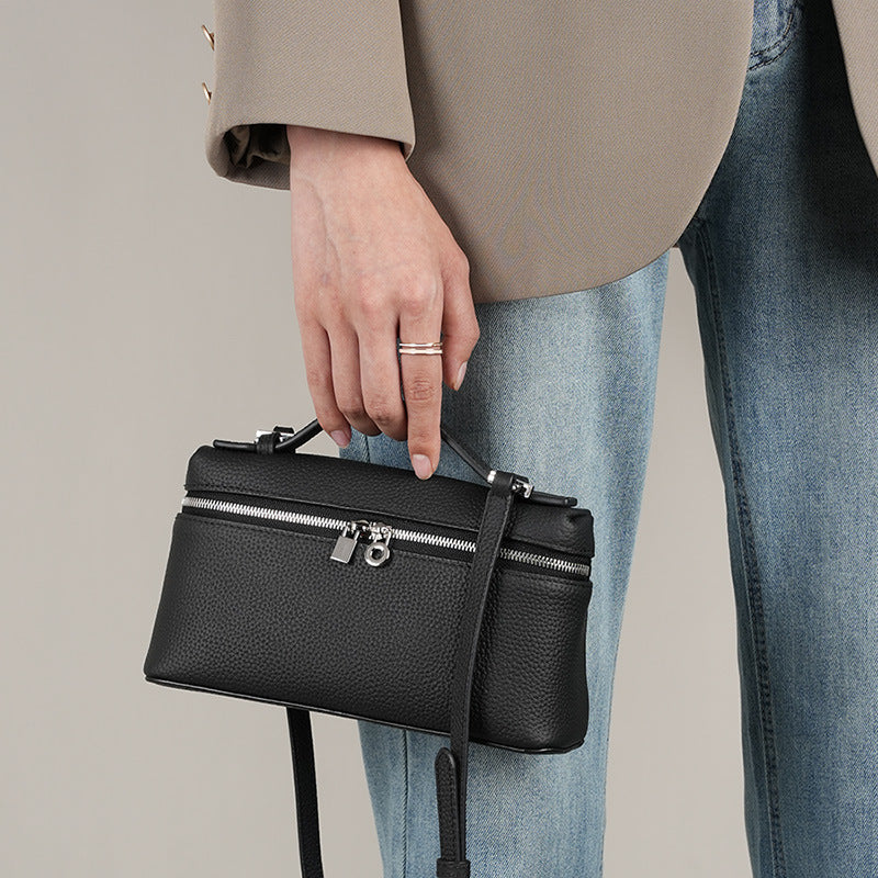 Structured Cowhide Leather Box Bag