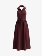 Vintage Line Collared Waist Dress