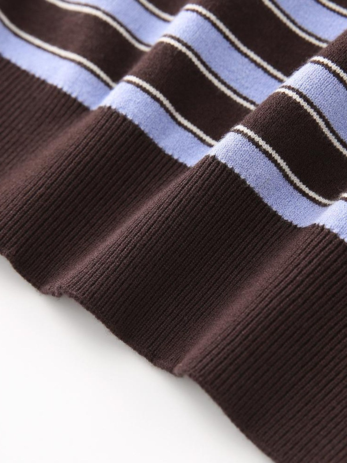 Striped Knit Polo Top