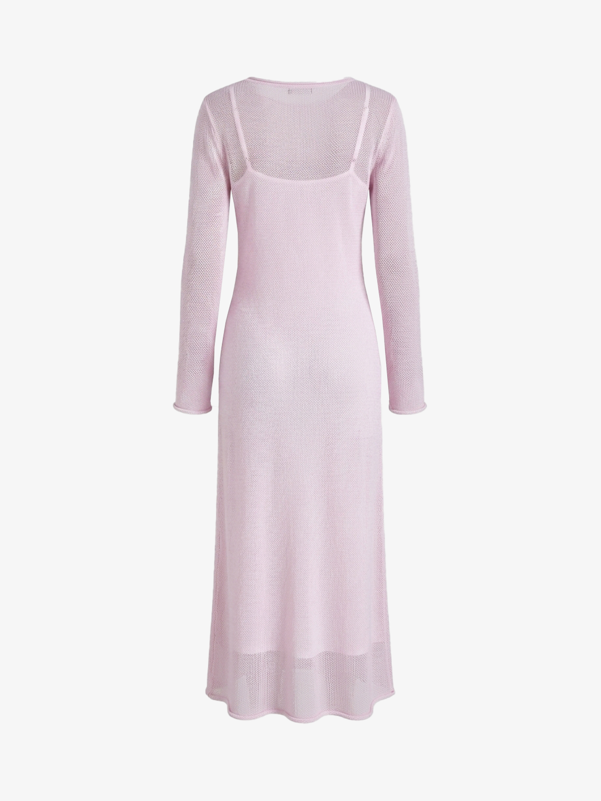 Open-Knit Maxi Cover-Up With Slip Dress Two-Piece Set