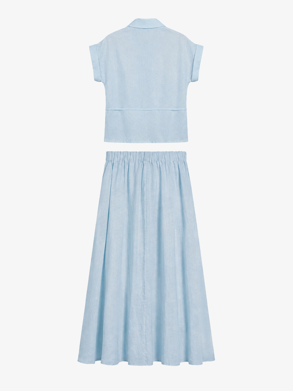 Tie-Waist Linen Shirt Set