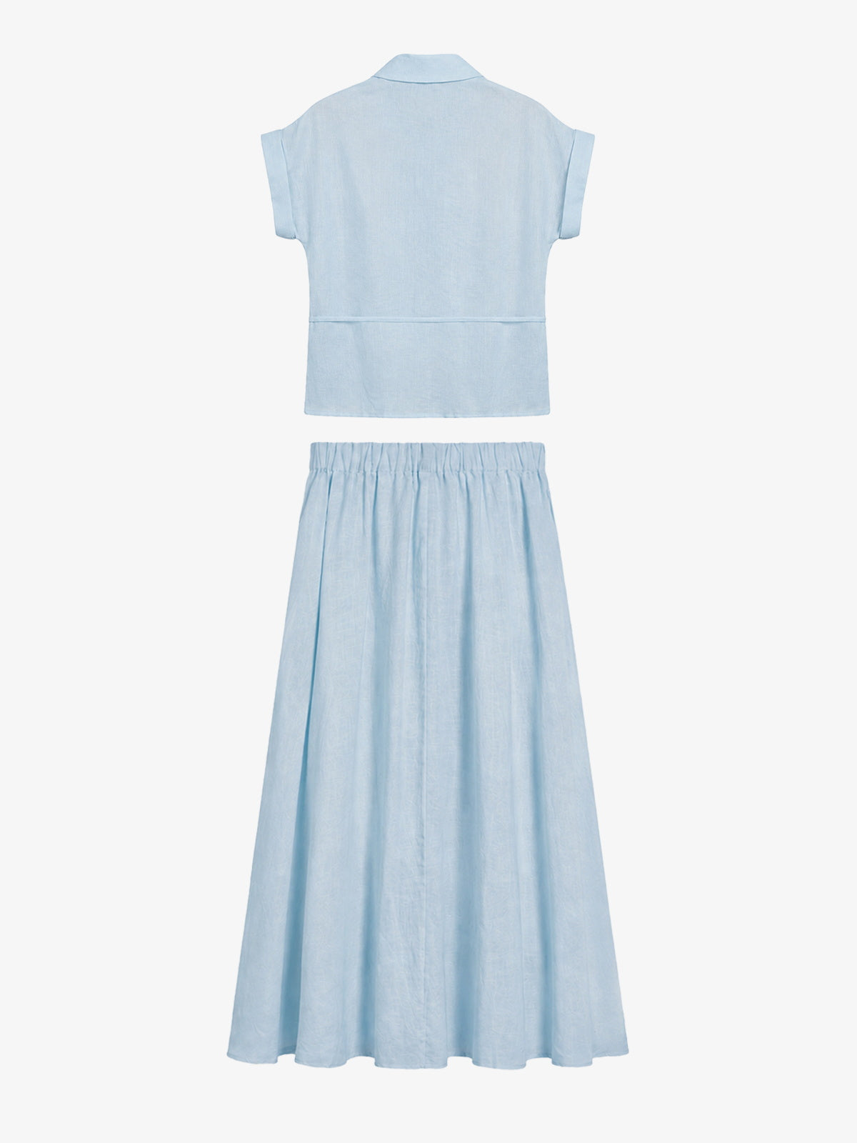 Tie-Waist Linen Shirt Set