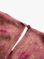 Rose Pink Abstract Motif Sleeveless Maxi Dress