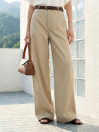 Lyocell Barrel-Leg Trousers