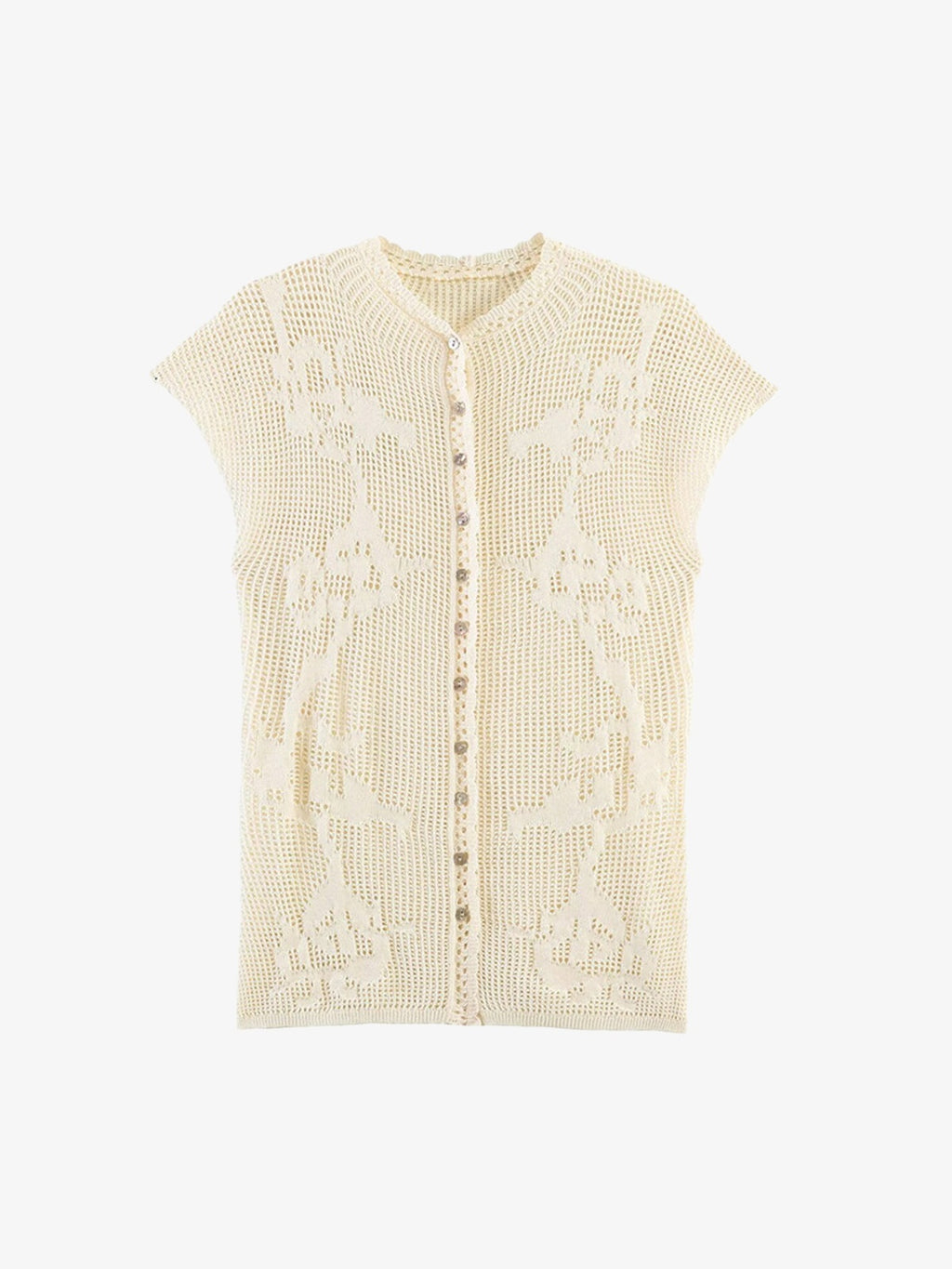 Floral Openwork Knit Top
