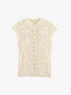 Floral Openwork Knit Top