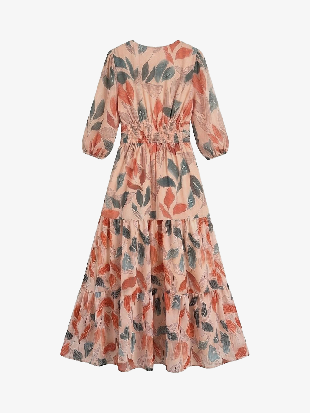 Floral Print V-Neck Maxi Dress