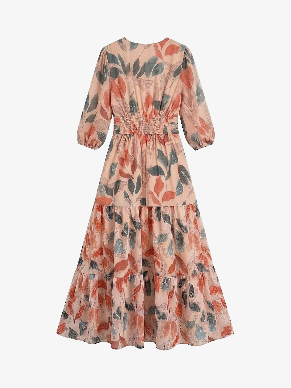 Floral Print V-Neck Maxi Dress