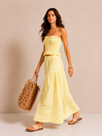 Ensemble jupe longue bandeau smockée