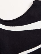 Elegantes monochromes, kontrastierendes One-Shoulder Bodycon-Kleid