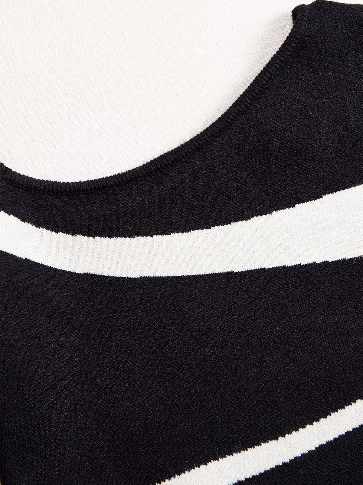 Elegant Monochrome Contrast One - Shoulder Bodycon Dress
