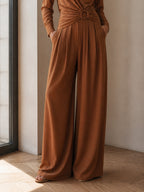 Asymmetrical Wrap Wide-Leg Jumpsuit
