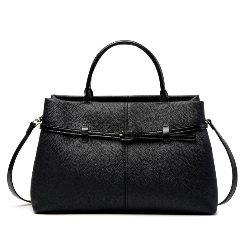 Structured Cowhide Leather Top Handle Bag