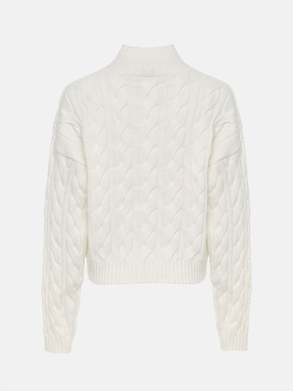 Mock-Neck Cable-Knit Sweater