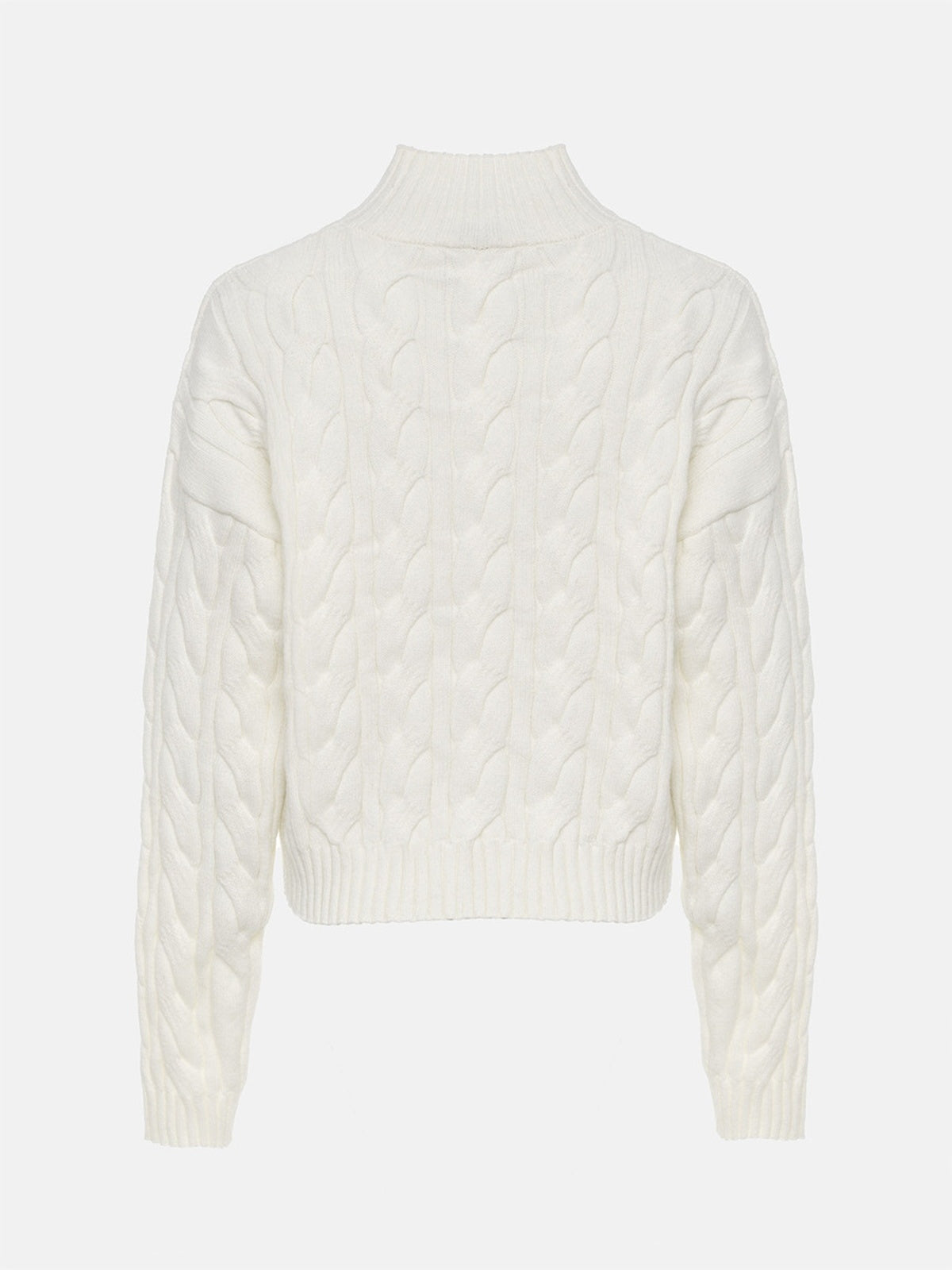 Mock-Neck Cable-Knit Sweater