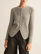 Gold Button Ribbed Cardigan