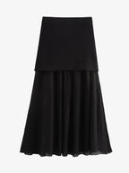 Wool Blend Knit Vest Midi Skirt Set