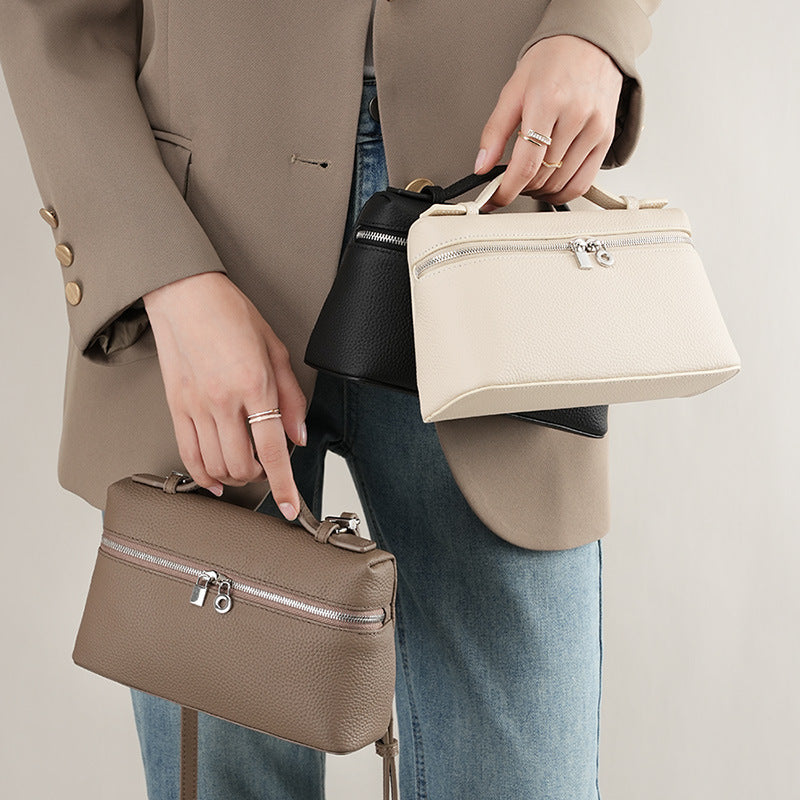 Structured Cowhide Leather Box Bag