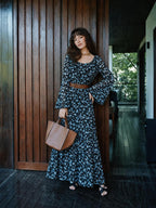 Belted Floral Maxi Dress