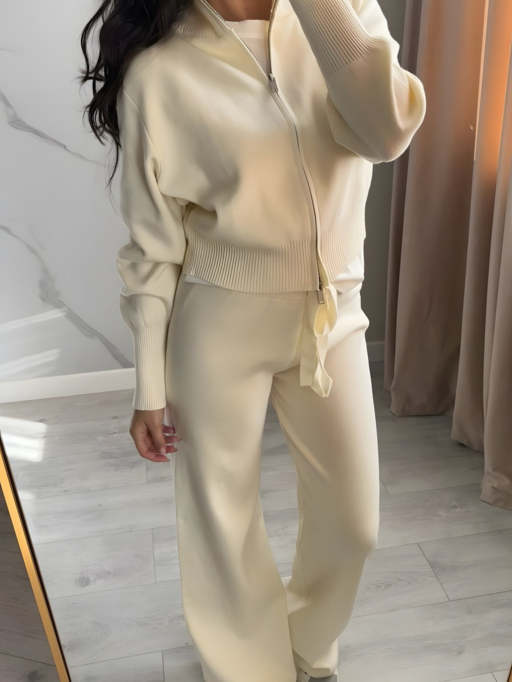 Double Zip Knit Two Piece Set