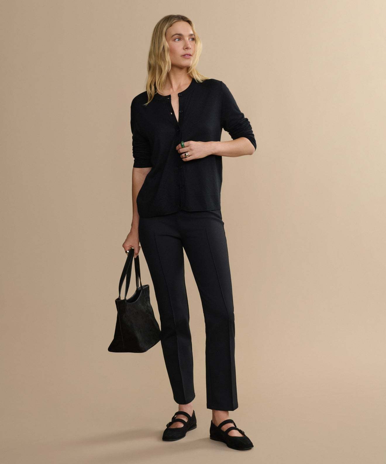 Soft Knit Cotton Long Sleeve Button Down Cardigan for Women