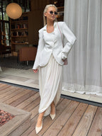 Pleated Side Slit Maxi Dress