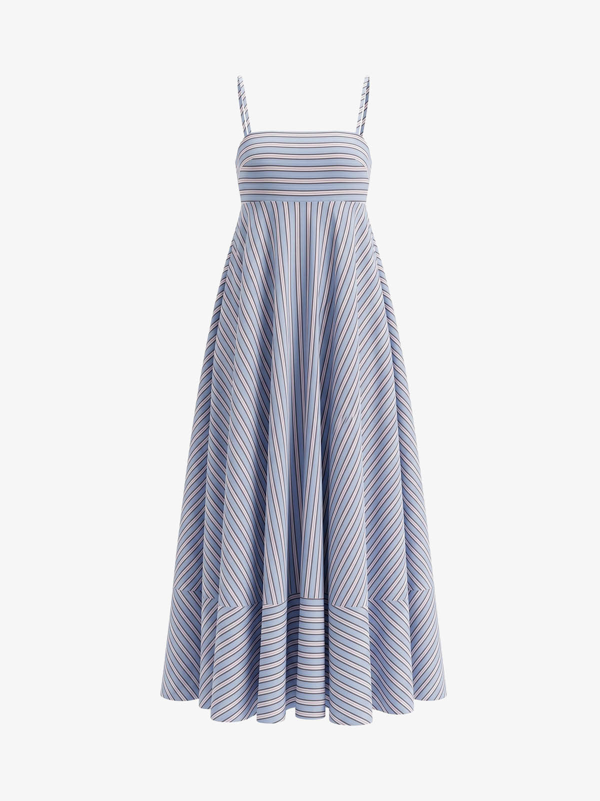 Striped Print Strapless Camisole Maxi Dress