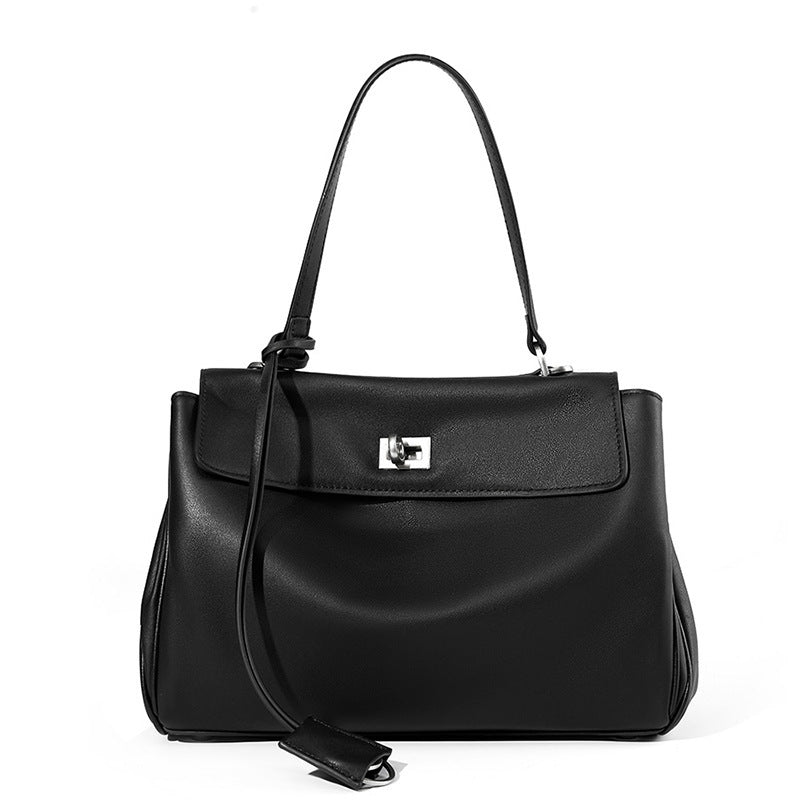 Buckle Smooth Calfskin Leather Tote Bag