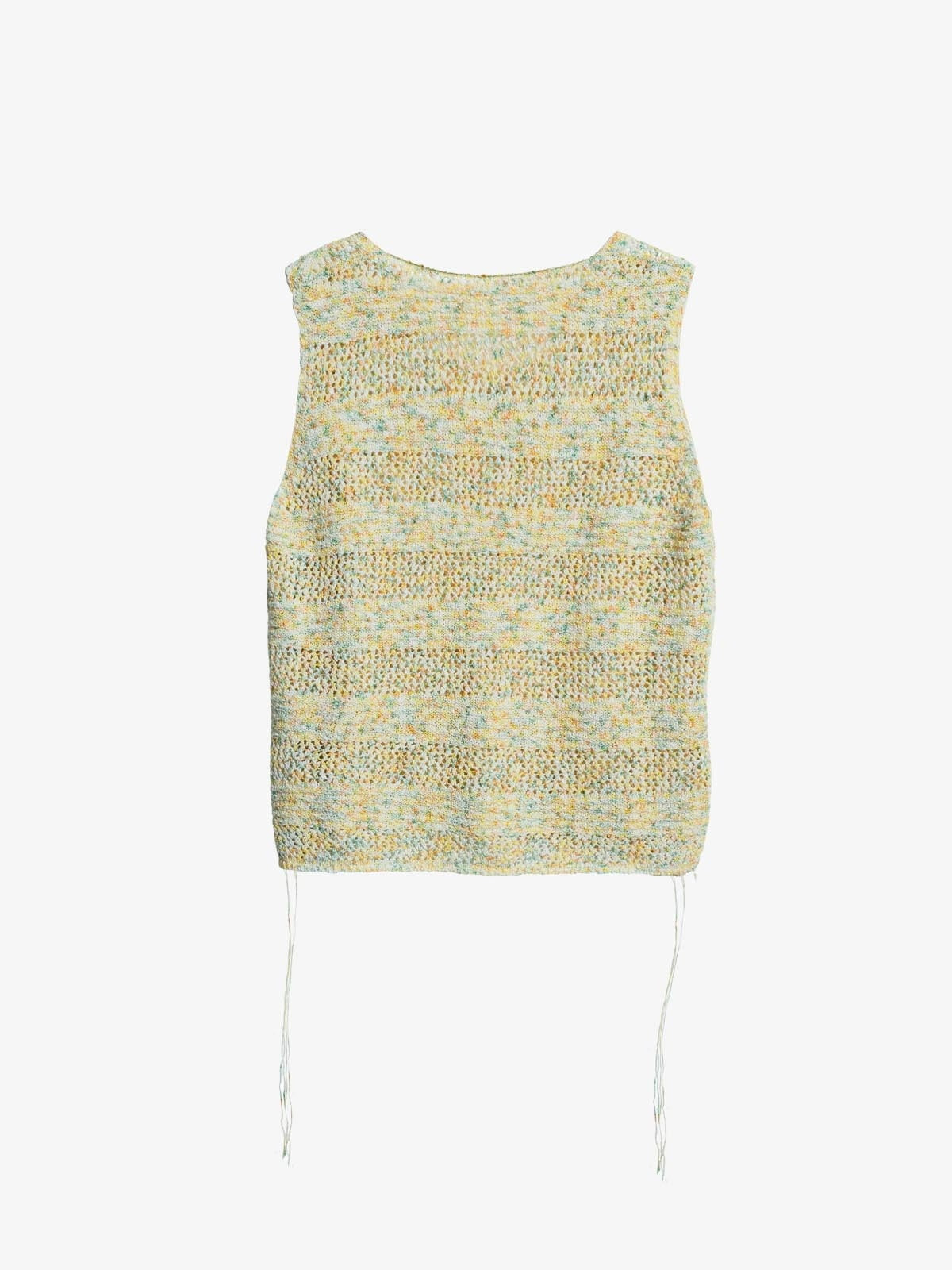 Melange Open-Knit Drawstring Tank