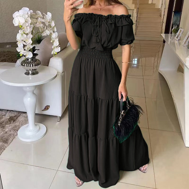 Off-Shoulder Ruffle Tiered Maxi Dress