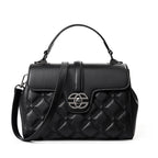 Structured Leather Top Handle Bag