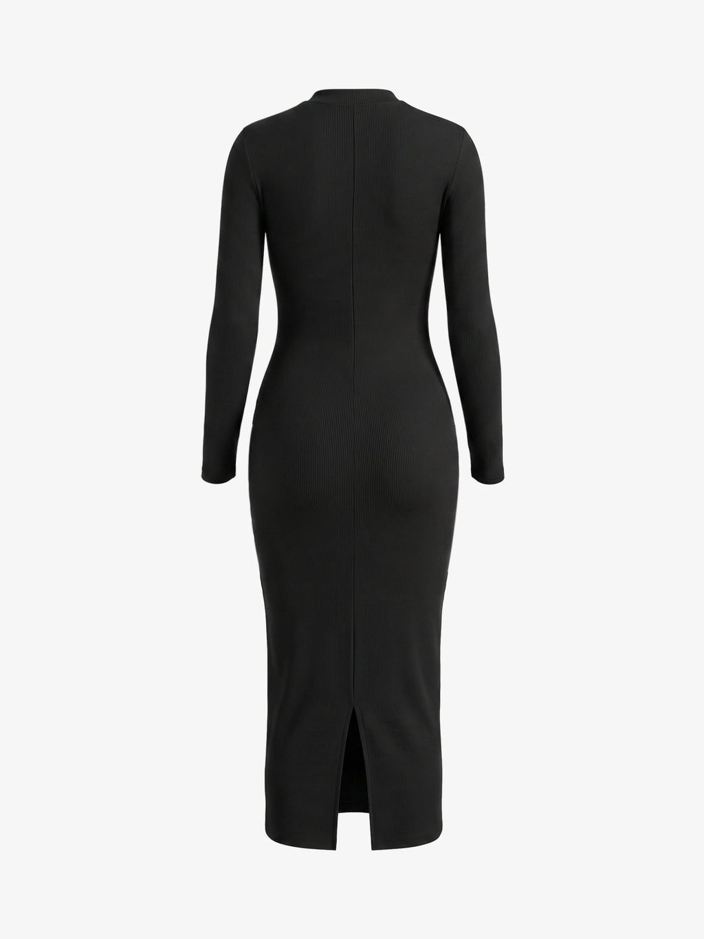 Ribbed Knit Chain Detail Midi Dress