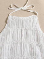 Halter Neck Backless Ruched Maxi Dress