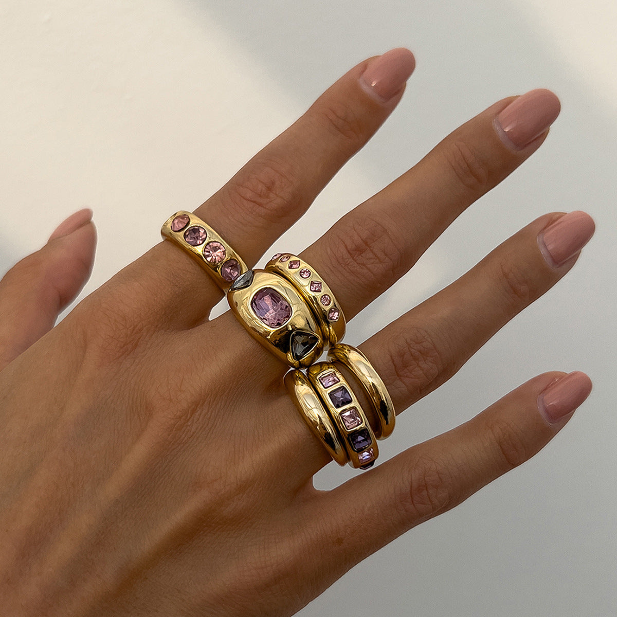 Colored Gemstone Ring Set