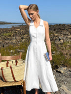 Sleeveless A Line Midi Skirt Set