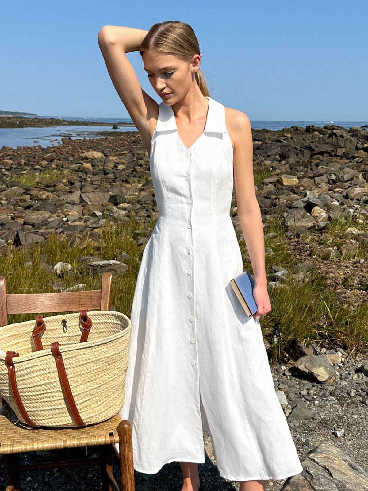 Sleeveless A Line Midi Skirt Set